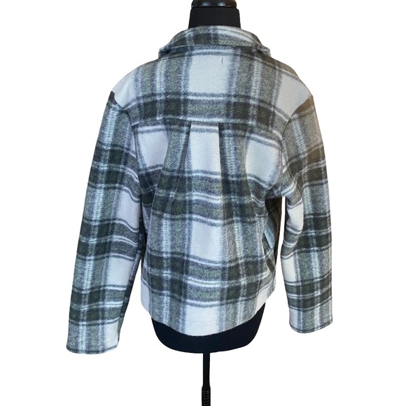 NWT Banana Republic green plaid button front collared jacket size large - Picture 6 of 10